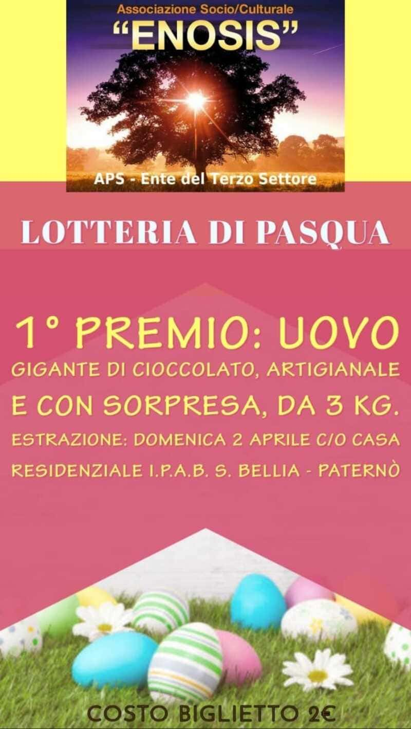 locandina enosis pasqua 2023 estrazione uovo artigianale 3kg